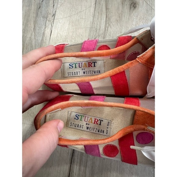 Stuart Weitzman colorful polka dot suede mesh shoes - Picture 3 of 8